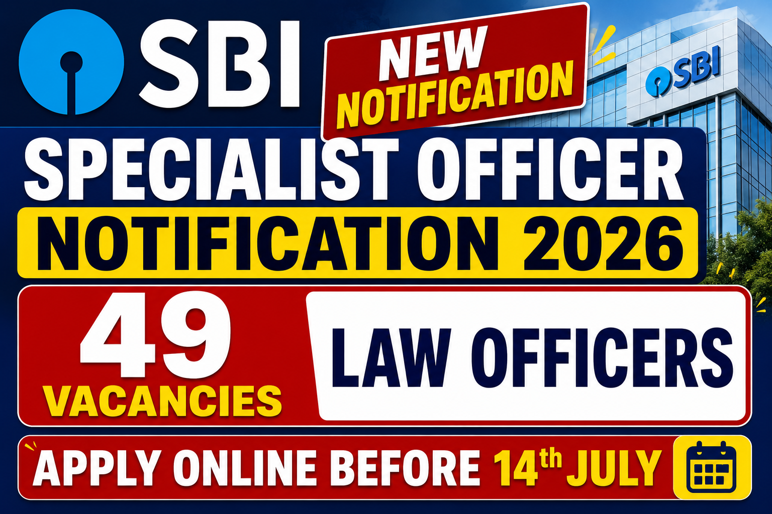 SBI specialist officer notification 2026