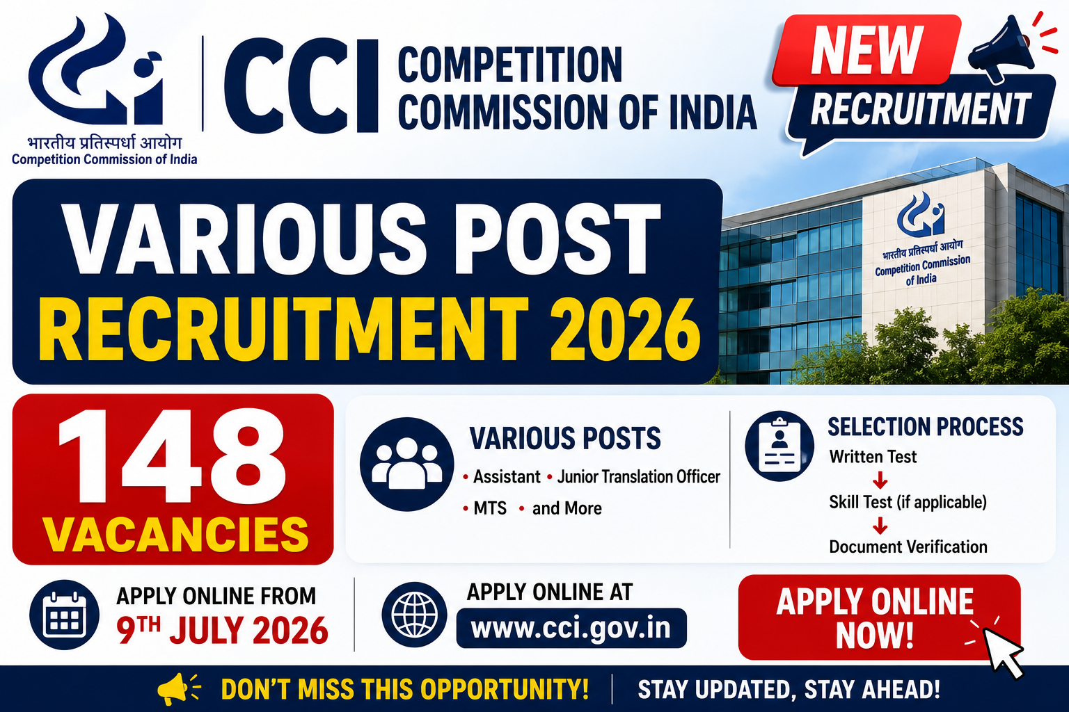 CCI Various Post Recruitment 2026